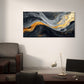 Modern Gold Marble Liquid Ink Wall Art Canvas Office Home Room Framed 120x60cm