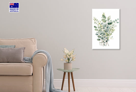 Botanical Eucalyptus Leaves Painting Print 100% Australian Made 40x60cm Stretched Canvas Ready to Hang