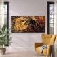 Wolf Under The Moon Wall Art Canvas Office Home Room Framed 80x45cm