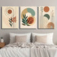 3pcs Bohemian Style Earthy Tones & Floral Motifs Metal Print Ready to Hang Art