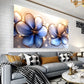 Elegant Purple Flower with Golden Accents Wall Art wall canvas office home room framed 120x60cm
