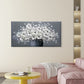 White Flowers in a Dark Vase Wall Art Canvas Office Home Room Framed 80x45cm