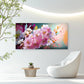 Pink Cherry Blossom Painting Wall Art Canvas Office Home Room Framed 80x45cm