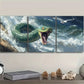 3pcs Featuring seagulls soaring above a snake's head Metal Print Ready to Hang Art