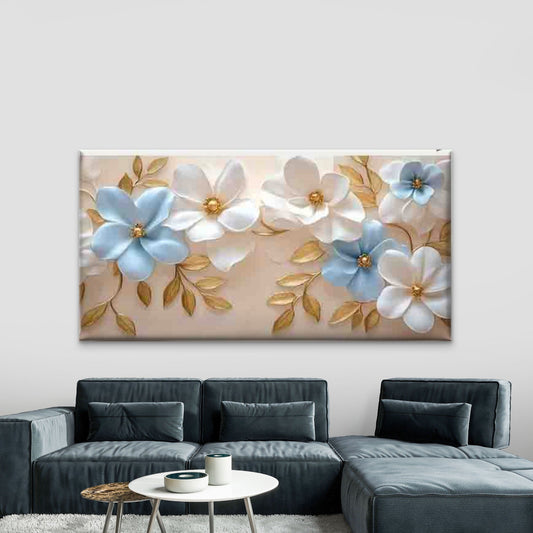 Modern Colorful Floral Wall Art Canvas Office Home Room Framed 80x45cm