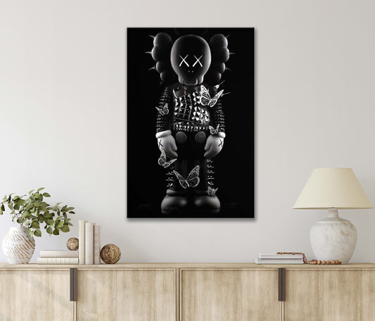 Spooky Vibes with Classic Cartoon Figure in Deep Dark Print 100% Australian Made 40x60cm Stretched Canvas Ready to Hang