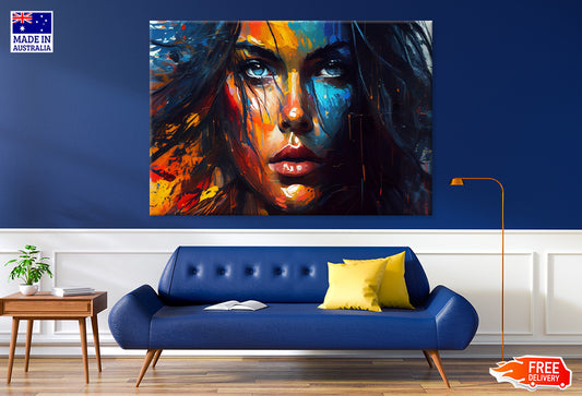 Beautiful Girl Abstract Oil Painting Print 100% Australian Made Stretched Canvas Ready to Hang - FS-134