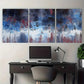 3pcs Bold Color Navy Maroon Blue Drip Metal Print Ready to Hang Art