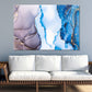 Grey Blue & Gold Ink Abstract Print 100% Australian Made Stretched Canvas Ready to Hang  - AB-134