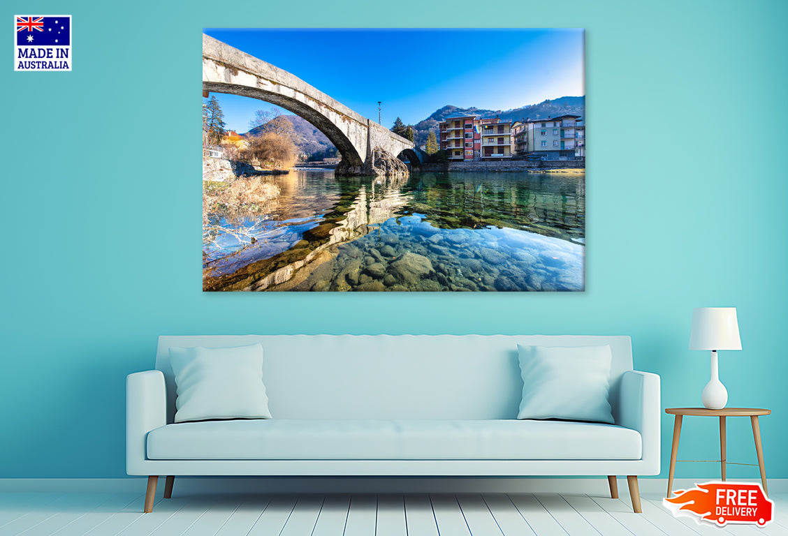 Brembo River In Brembana Valley Print 100% Australian Made Stretched Canvas Ready to Hang - CT-135