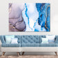 Grey Blue & Gold Ink Abstract Print 100% Australian Made Stretched Canvas Ready to Hang  - AB-134