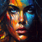 Beautiful Girl Abstract Oil Painting Print 100% Australian Made Stretched Canvas Ready to Hang - FS-134