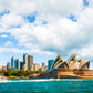 Sydney Harbor & Opera House At Dusk Print 100% Australian Made Stretched Canvas Ready to Hang - AU-134