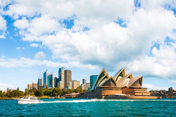 Sydney Harbor & Opera House At Dusk Print 100% Australian Made Stretched Canvas Ready to Hang - AU-134