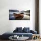 Wooden Boat Mount Lake Reflection Wall Art Canvas Office Home Framed 120x60cm