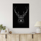 Mysterious Brave Deer with Large Horns Standing in The Dark Print 100% Australian Made 40x60cm Stretched Canvas Ready to Hang