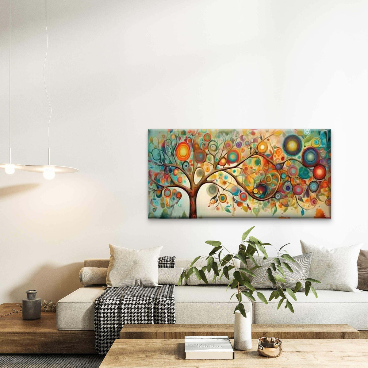 Abstract Tree of Life Wall Art Canvas Office Home Room Framed 120x60cm