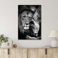 Black And White Of A Lion And Lioness Lover Print 100% Australian Made 40x60cm Stretched Canvas Ready to Hang