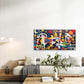 Multicolor Abstract Geometric Wall Art Canvas Office Home Room Framed 120x60cm