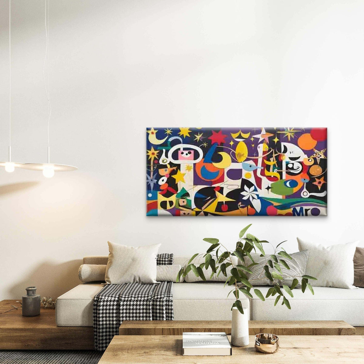 Multicolor Abstract Geometric Wall Art Canvas Office Home Room Framed 120x60cm