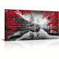 Autumn Forest Black White & Red Wall Art canvas office home room framed 120x60cm