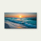 Blue & Golden Sunset Seascape Wall Art Canvas Office Home Room Framed 80x45cm