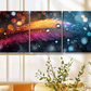 3pcs Vibrant Colorful Drops Feather Flat Design Metal Print Ready to Hang Art