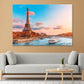 Eiffel Tower & Ferry Sailing on River View Print 100% Australian Made Stretched Canvas Ready to Hang - CT-136