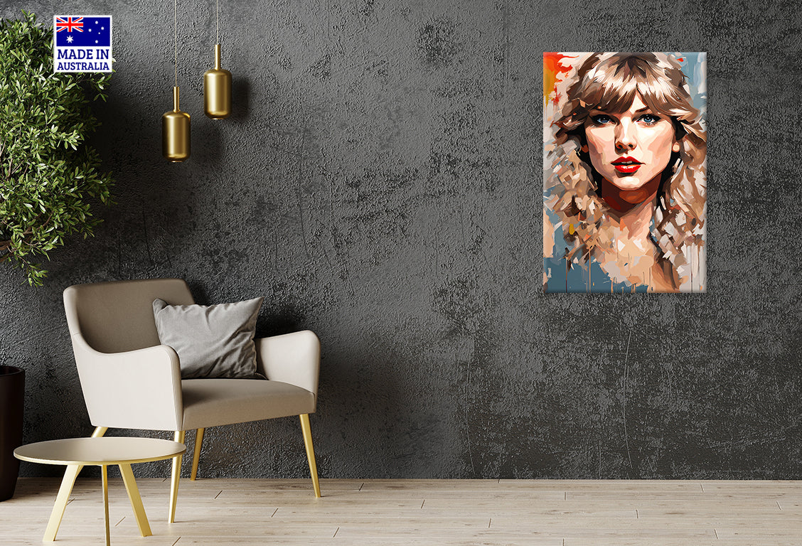 Stunning Portrait of Pop Art Singer Print 100% Australian Made 40x60cm Stretched Canvas Ready to Hang