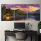 3pcs Purple Golden Sunset Mountain Metal Print Ready to Hang Art