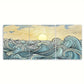 3pcs Japanese Ocean Wave Sunrise Blue Metal Print Ready to Hang Art
