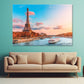 Eiffel Tower & Ferry Sailing on River View Print 100% Australian Made Stretched Canvas Ready to Hang - CT-136