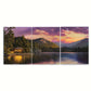 3pcs Purple Golden Sunset Mountain Metal Print Ready to Hang Art