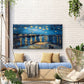 Starry Night Over The River Wall Art Canvas Office Home Room Framed 80x45cm