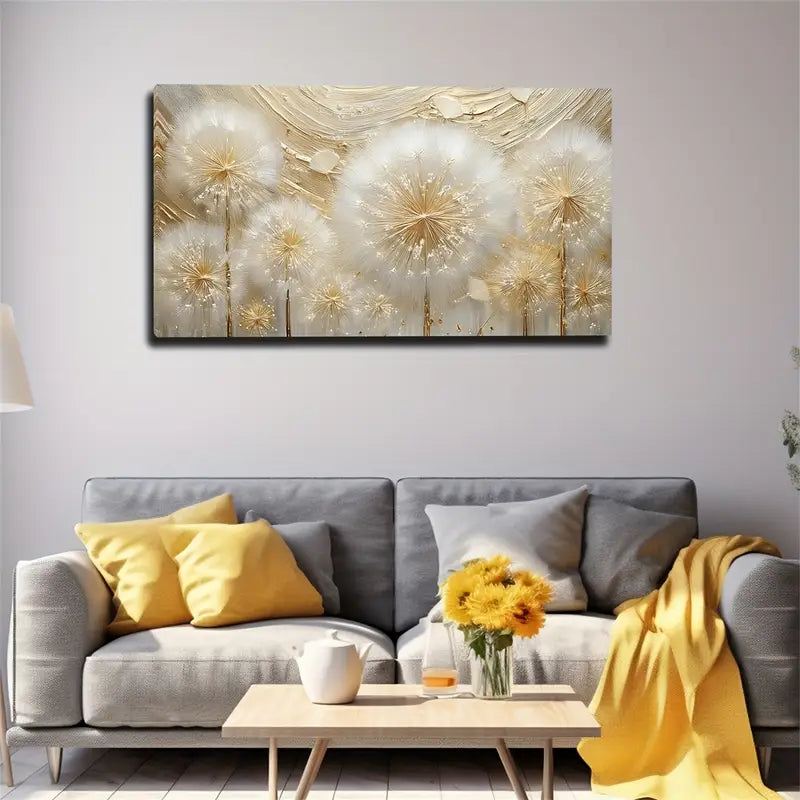 Golden Element Embellished Wall Art Canvas Office Home Room Framed 120x60cm
