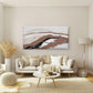 Abstract Beige Brown Gold Wall Art Canvas Office Home Room Framed 80x45cm