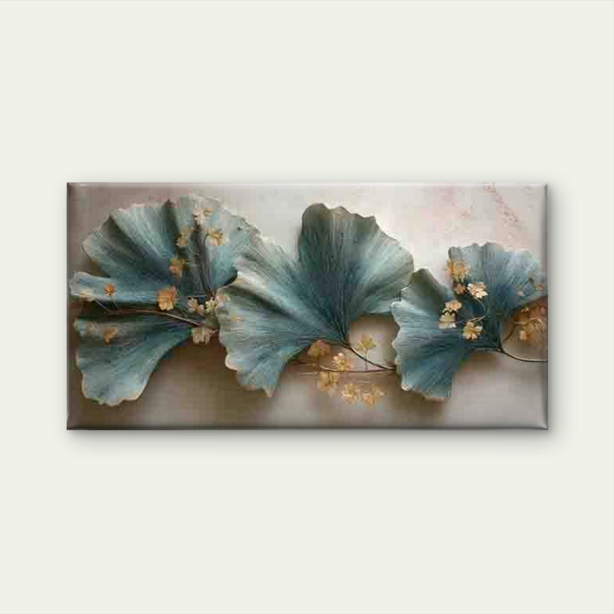 Abstract Ginkgo Leaf Wall Art Canvas Office Home Room Framed 80x45cm