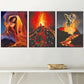 3pcs Reborn From The Fire Abstract Figure Landscape Art Wall Art Set Canvas Framed 40x60cm - High Quality Print 100% Australian Made Wall Canvas Ready to Hang