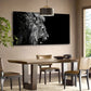 Modern Black White Lion Wall Art canvas office home room framed 120x60cm