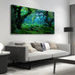 Green Forest Nature Scene Mossy Rocks & Lush Trees Wall Art canvas office home room framed 80x45cm
