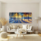 Golden Light Forest Wall Art Canvas Office Home Room Framed 80x45cm