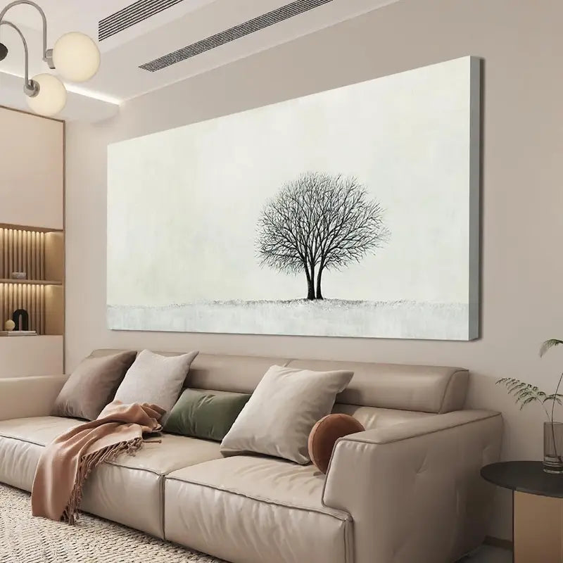 Black and White Tree Modern Wall Art canvas office home room framed 120x60cm