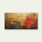 Gold Red Blue Abstract Textured Wall Art Canvas Office Home Room Framed 80x45cm