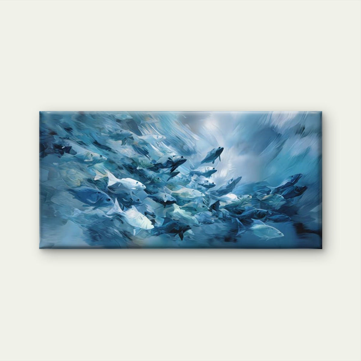 Ocean Life Blue Harmony Wall Art Canvas Office Home Room Framed 120x60cm