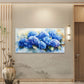 Vibrant Blue Floral Bouquet Wall Art Canvas Office Home Room Framed 120x60cm