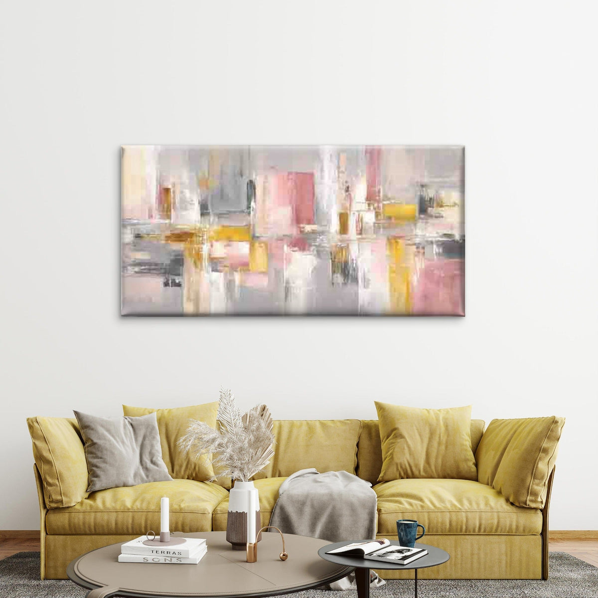 Modern Abstract Geometric Wall Art Canvas Office Home Room Framed 120x60cm