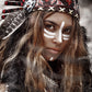 Warrior Girl with Headdress Closeup Print 100% Australian Made Stretched Canvas Ready to Hang - BO-136