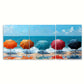 3pcs Colorful Beach Umbrella Summer Metal Print Ready to Hang Art