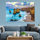 Twelve Apostles & Ocean View Australia Print 100% Australian Made Stretched Canvas Ready to Hang - AU-136