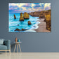 Twelve Apostles & Ocean View Australia Print 100% Australian Made Stretched Canvas Ready to Hang - AU-136